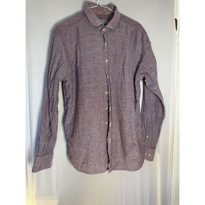 Scott James Men’s Purple Herringbone Button Down Shirt Size M